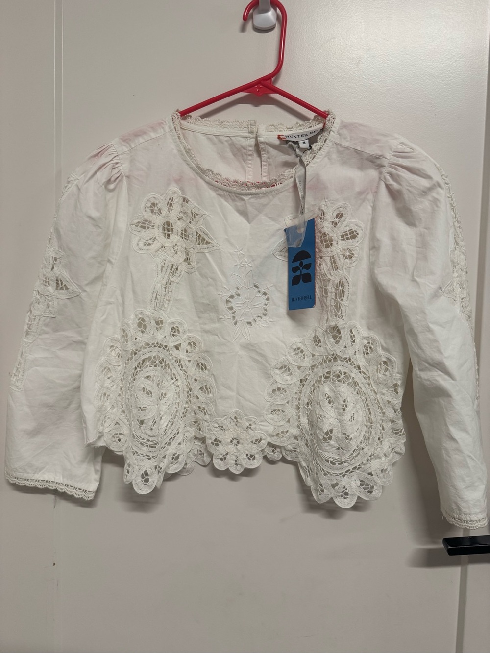 Hunter Bell White Lace Jonah Top, M